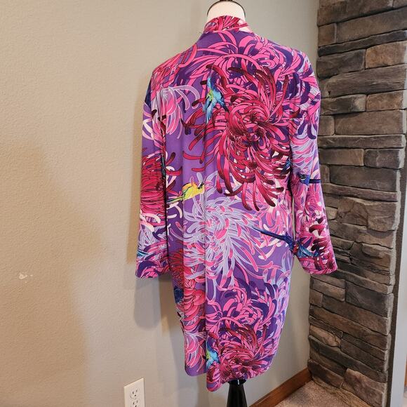 Attitudes by Renee Open Front Cardigan Kimono Duster Cover Up Small - Picture 3 of 7